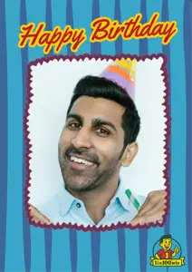 Happy Birthday Photo Card (Stripes)