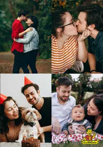 Four Photo Birthday Card