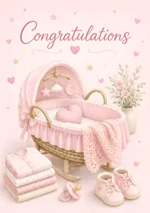 Congratulations New Baby Girl Crib